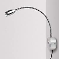 Lámpara de lectura LED montada en la pared Luz de la cama Interruptor táctil Lámpara de cuello de cisne regulable Luz de…